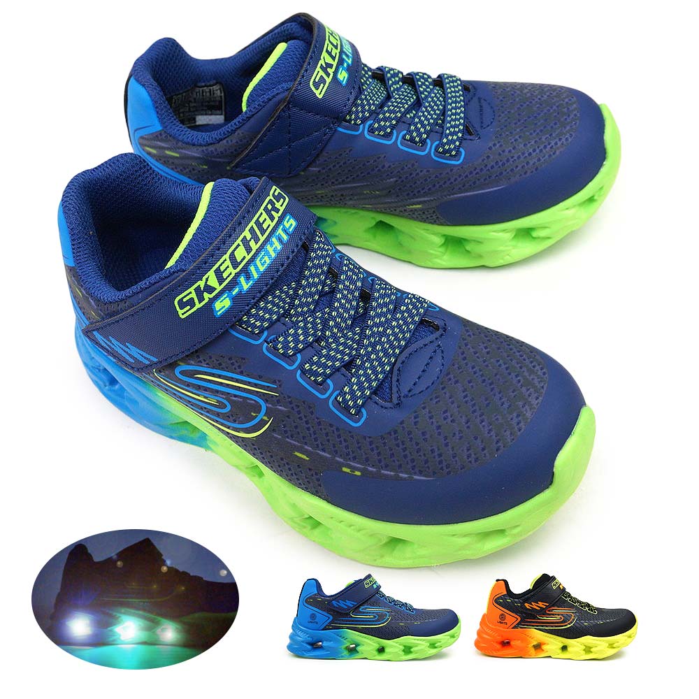 楽天ジョイスキップSKECHERS 光る靴 キッズ 400604L スニーカー エスライツ ボルテックス2.0 クアントロイド 男の子 子供靴 スイッチ付き スケッチャーズ S LIGHTS VORTEX 2.0 QUANROID