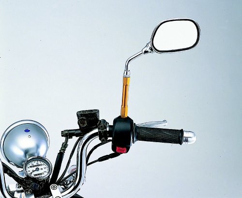 大阪単車用品工業 ハリケーン HA6288A ハイポジション ミラーアダプター シルバーアルマイト ミニスクーター/ミニバイク_ミラー側M8正ネジ.車体側M8逆ネジ