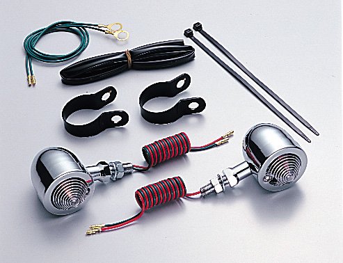 ハリケーン　HA5507C-01 ブレットウインカーkit クリアレンズ 汎用 フレーム/スイングアーム等_φ32〜35..