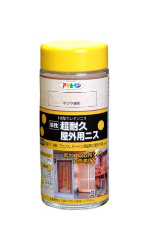 &nbsp;メーカー&nbsp;アサヒペン&nbsp;商品カテゴリ&nbsp;塗装材＞ニス&nbsp;発送目安&nbsp;1〜2週間以内に発送予定&nbsp;お支払方法&nbsp;銀行振込・クレジットカード&nbsp;送料&nbsp;送料無料&nbsp;特記事項&nbsp;&nbsp;その他&nbsp;[塗装材]