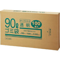 クラフトマン 業務用透明 メタロセン配合厚手ゴミ袋 90L 100枚BOX(HK-098)(3.0)