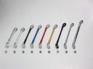 ハリケーン　HB0678C ハンドルブレース XSサイズ クロームメッキ＆シルバー φ7/8インチハンドル用 クランプピッチ200mm