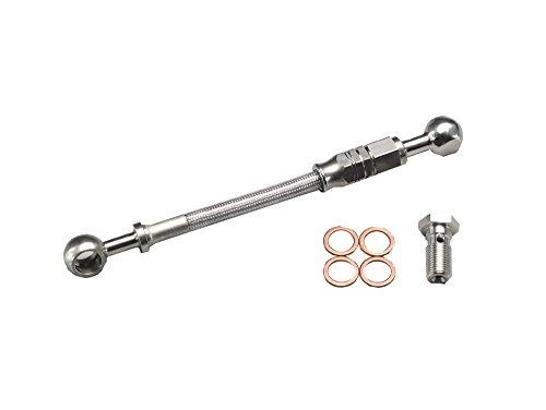 ハリケーン HB7E015S ブレーキホースジョイント フル・ステンレス製 M10取付バンジョーの厚み8〜11mmに対応_カシメ側ストレートタイプ 長さ15cm