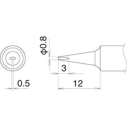 【品名】:白光こて先0.8D型T22D08【発注コード】:4004141