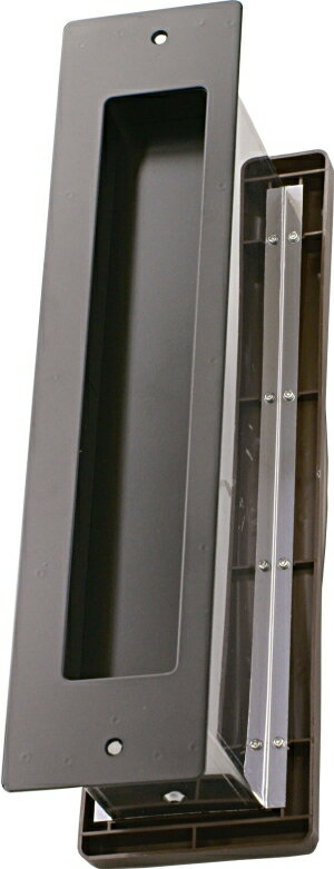 水上金属 No.3000ポスト　タテ型　内フタ付気密型　厚壁　黒　【001-5938】