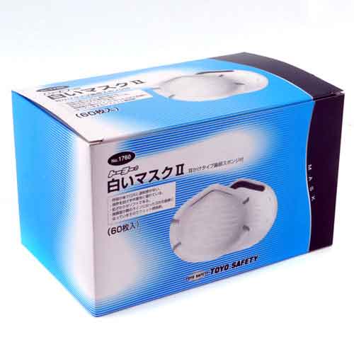 トーヨーセフティー 【ブランド】:TOYO 【商品名】:白いマスクII 60枚入 【規格】:NO.1760