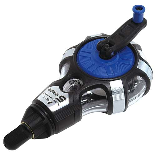 シンワ測定 シンワ チョークライン 5倍速手巻 粉付3倍太糸ブルー 77560