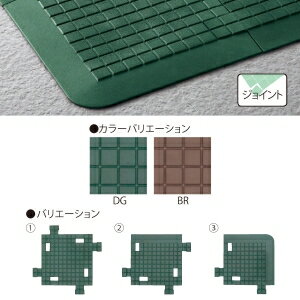 山崎産業 ハイクッションマット300(コーナー縁付き駒)ダークグリーン F-215-C F-DG 【843-3095】