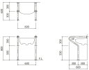 新協和 バリアフリー手摺洗面・手洗器用標準32mmバフ研磨