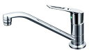 KVK 流し台用 取付穴兼用シングルレバー式混合栓 eレバーKM5011UTEC