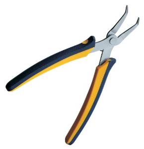 マルト長谷川工作所 ケイバ・ミニ エポ(ステンレス製) 先細リードペンチ(ベントタイプ45度角)スプリング付 150mm KMC-607B (4833bk)