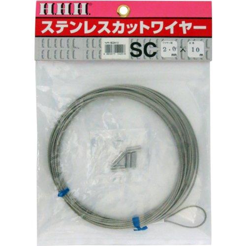 &nbsp;メーカー&nbsp;スリーエッチ&nbsp;商品カテゴリ&nbsp;物流・保管用品＞ワイヤーロープ&nbsp;発送目安&nbsp;1週間以内に発送予定&nbsp;お支払方法&nbsp;銀行振込・クレジットカード&nbsp;送料&nbsp;送料無料&nbsp;特記事項&nbsp;&nbsp;その他&nbsp;◎ステンレス(SUS304)製のワイヤーロープ(構成7×7)です。◎片側はアルミ管による端末加工付きで、さらに仮止め用アルミ管(ペンチ・カナズチ等で圧着下さい)が入っています。但し仮止め用アルミ管で吊り下げや引張は出来ません。◎ワイヤー径(mm):2◎ワイヤー全長(m):10◎切断荷重(kg):330