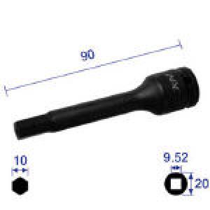 ナック/長堀工業 ナック　ヘキサゴンレンチソケット差込角9．52x対辺10mmx90Lロング 310C90 2962683