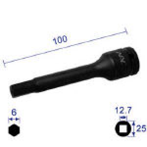 ナック/長堀工業 ナック　ヘキサゴンレンチソケット差込角12．7x対辺6mmx100Lロング 406C100 2962756