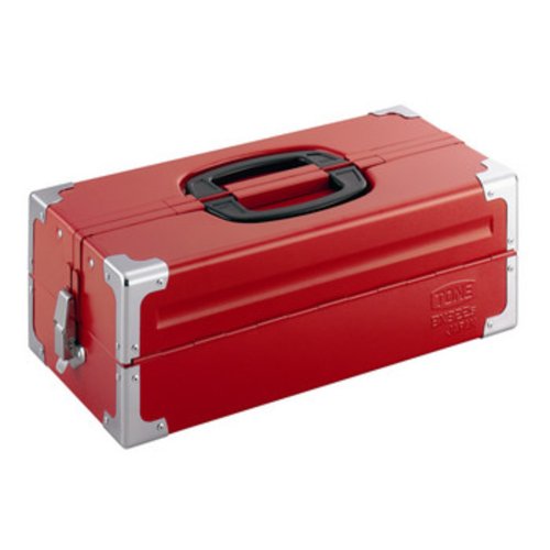 ※TONE ツールケース (メタル) V形2段式 433X220X160mm レッド BX322S 8100 3904351