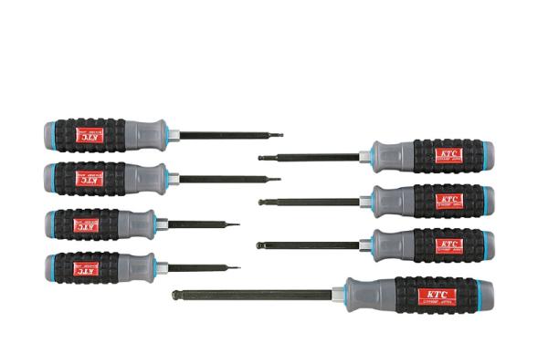 京都機械工具 ※KTC 樹脂柄ボールポイントヘキサゴンドライバセット [8本組] TD1HBP8 2285 3839656