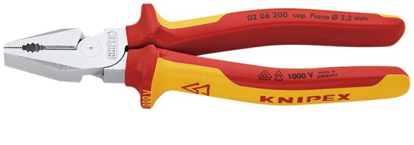 クニペックス KNIPEX クニペックス 1000V絶縁強力型ペンチ 200mm 0206-200