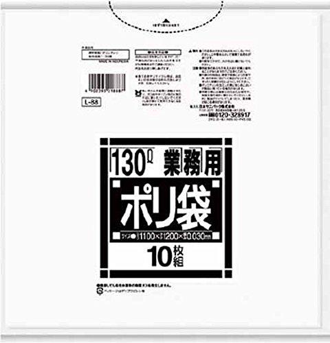 日本サニパック サニパック Lシリーズダストカート用130L薄口透明 10枚 L-88