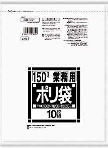 日本サニパック サニパック Lシリーズダストカート用150L薄口透明 10枚 L-89