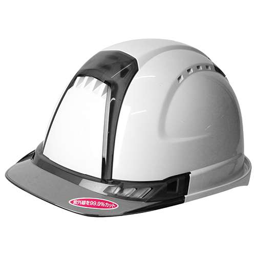 トーヨーセフティー 超高性能ヘルメット ヴェンティープラス(R) スチロールライナー入り スモーク 392F-S 白