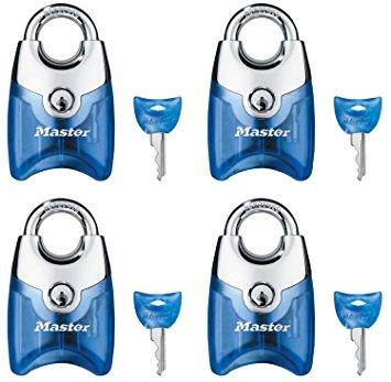 Master Lock 4630JAQBLU 南京錠同一キー4個入 4本キー