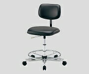 アズワン クリーンカラフルスタンダードチェア（クラス100対応） 足掛リング有り ブラックNCGL1329952-670-01