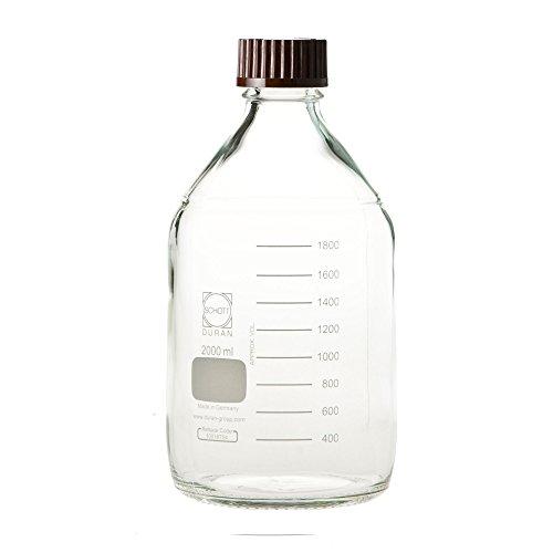柴田科学 ねじ口瓶丸型白（デュラン(R)）　赤キャップ付　2000mLNCG0887012-076-06