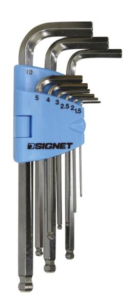 SIGNET(シグネット) 35224 9PCS ステンレスボール付ロング六角棒レンチセット 35224(4.0)