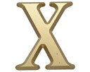 光 真鍮切文字 X 43x3mm テープ付き(4)