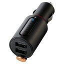 ELECOM エレコム FMトランスミッター/Bluetooth/USB2ポート付/2.4A/重低音付/ブラック(LAT-FMBTB03BK)(2)