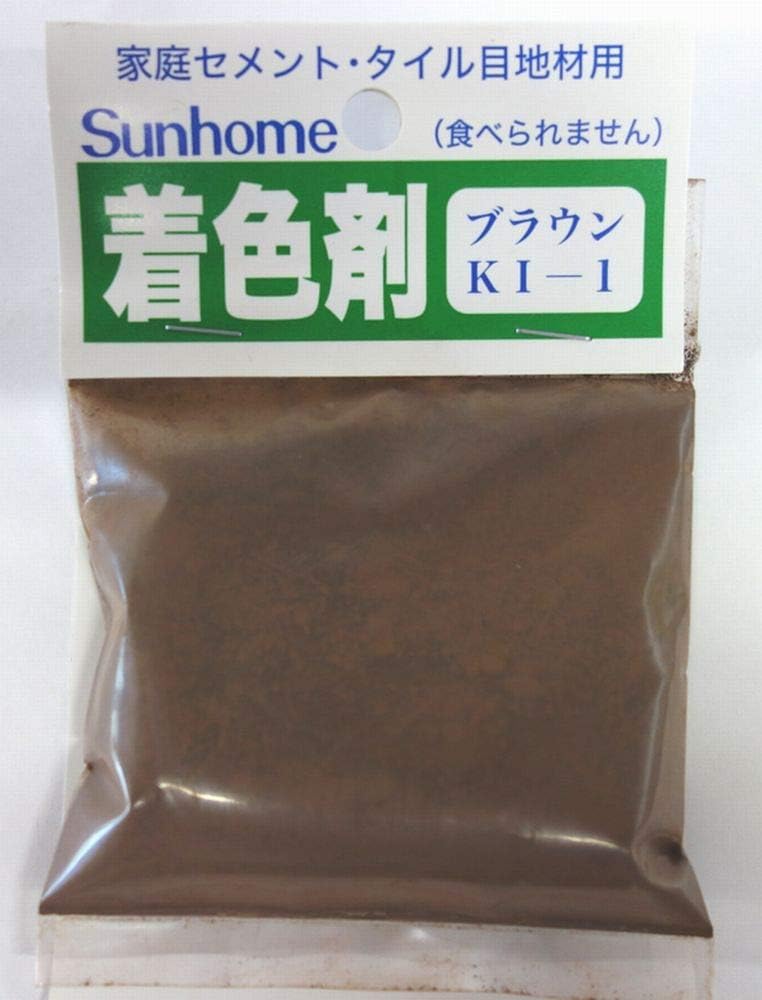 &nbsp;メーカー&nbsp;サンホーム&nbsp;商品カテゴリ&nbsp;建築・住宅資材＞セメント&nbsp;発送目安&nbsp;1日〜2日以内に発送予定（土日祝除）&nbsp;お支払方法&nbsp;銀行振込・クレジットカード&nbsp;送料&nbsp;送料 メール便&nbsp;特記事項&nbsp;&nbsp;その他&nbsp;※●タイル目地材（白色）、白色セメントの着色にご使用頂きますと色合いがきれいに仕上がります。 ●色見やデザイン性の高い箇所の補修に。 ●着色剤現物の色より薄めの色合いに仕上がります。 ●本製品は屋内用です。 太陽光や紫外線の影響により変色や退色しやすくなりますので屋外への使用は避けてください。 ●水を加える前にセメントと着色剤をよく空練りしてムラのできないようによく混ぜ合わせます。 ●水を加えた後の着色剤の投入は色ムラ、硬化不良の原因となりますのでお控えください。 ●参考使用量：砂・砂利を加えないポルトランドセメント重量の10%まで投入可能。[0]
