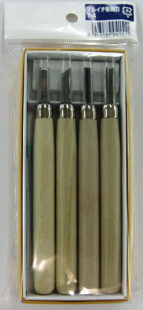 義春刃物 32274 マルイチ彫刻刀4本組