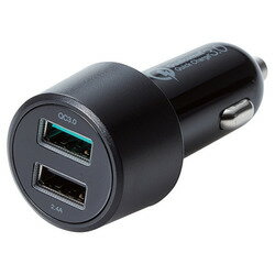 ELECOM エレコム シガーチャージャー2USBポート自動識別QuickCharge3.0 MPA-CCUQ04BK(MPA-CCUQ04BK)