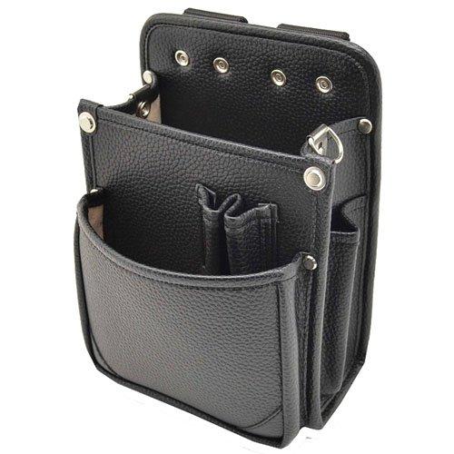 コヅチ マルキン印 内側ポケット/レザー腰袋B 黒