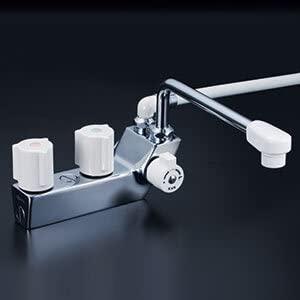 KVK (寒)デッキ型一時止水付2ハンドルシャワー(右側シャワー)300mmパイプ付 KF207ZRNR3