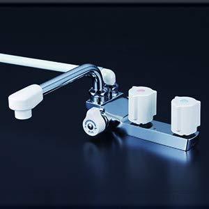 KVK デッキ型2ハンドルシャワー(左側シャワー)190mmパイプ付 KF13GECN