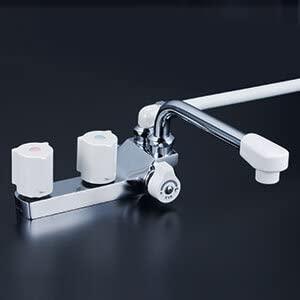 KVK デッキ型2ハンドルシャワー(右側シャワー)190mmパイプ付 KF13RGECN