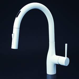 KVK シングルレバー式シャワー付混合栓(センサー付)(eレバー)マットホワイト KM6071ECM4