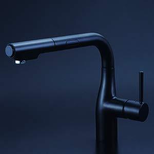 KVK シングルレバー式シャワー付混合栓(センサー付)(eレバー)マットブラック KM6111ECM5