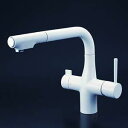 KVK 浄水器専用シングルレバー式シャワー付混合栓(eレバー)マットホワイト KM6121ECM4