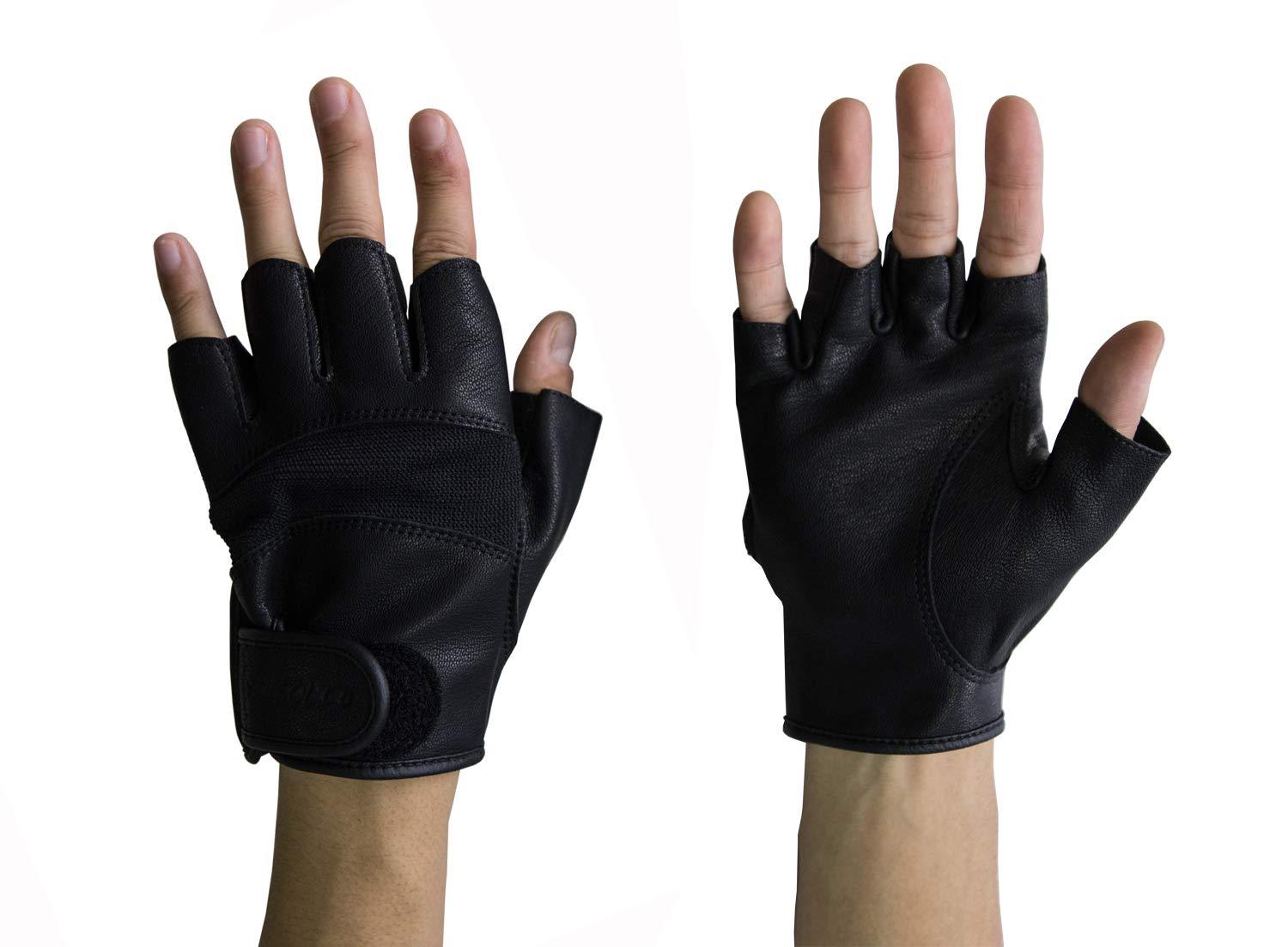 林商事 ペンギンエースジャパン HUSOLID ドライビンググローブ 山羊革 メッシュ 半指 ブラック TH-606