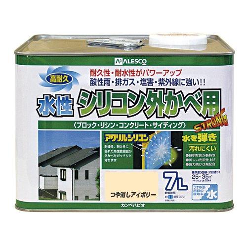 カンペハピオ(Kanpe Hapio) KH 水性シリコン外壁用 つや消しアイボリー 7L　#00427...