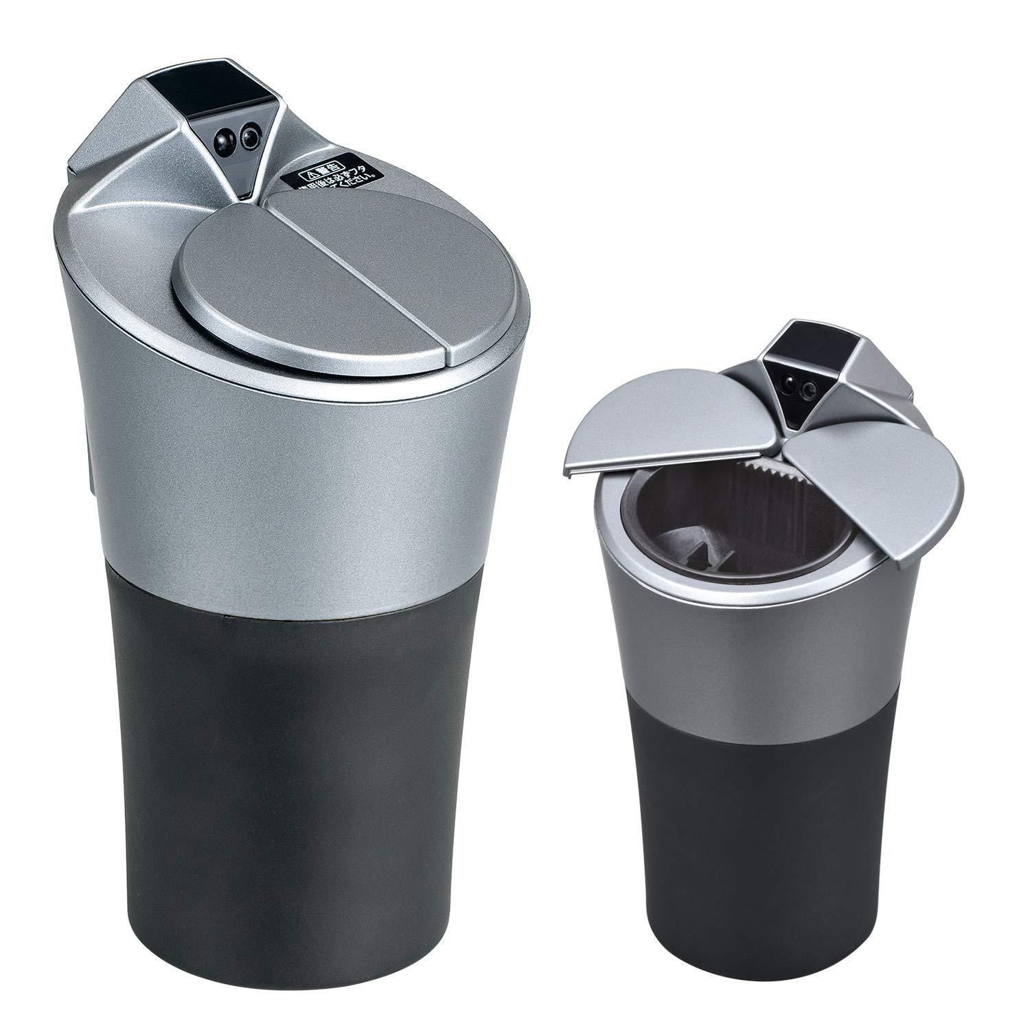 セイワ(SEIWA) 車用 灰皿 自動開閉 赤外線センサー 電池式 ブラック WA68 スマートアッシュトレイ 自然消火 ブルーLED