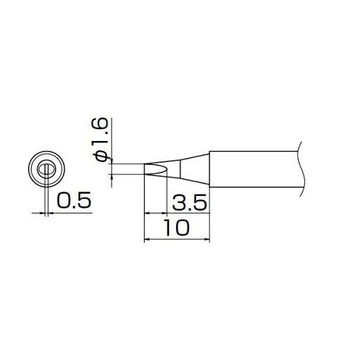 白光(HAKKO) T13-D16 こて先/1.6D型 (000056087217)