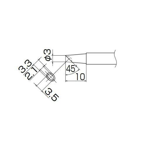 白光(HAKKO) T13-BCM3 こて先/3BC型溝付 (000056087224)