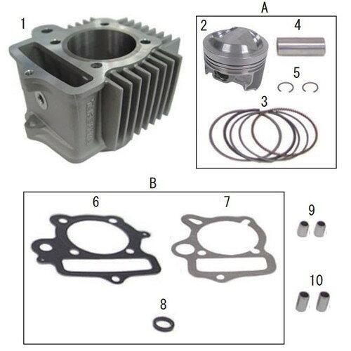 SP武川 シリンダーキット 88cc (Hシリンダー) 2.6ps-モンキー(17R-/R-Stage+D専用) 品番:01-04-7188H