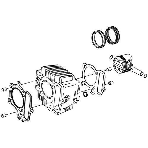 SP武川 CYLINDER KIT (H-TYPE/106cc) 12V-Monkey (Super Head 4-Valve +R専用) 品番:01-04-8010