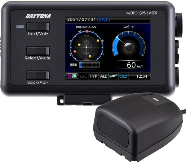 デイトナ(DAYTONA) デイトナ バイク用 レーダー探知機 レーザー式オービス対応 防水 Bluetooth MOTO GPS LASER(モト ジーピーエス レーザー) 25674