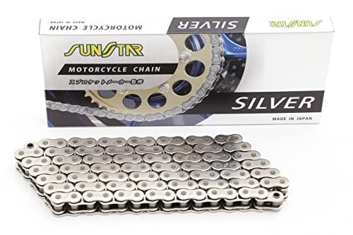 KUNIMI 国美コマース SUNSTAR(サンスター)モーターサイクルチェーン 525サイズ 100リンク シルバーカラー