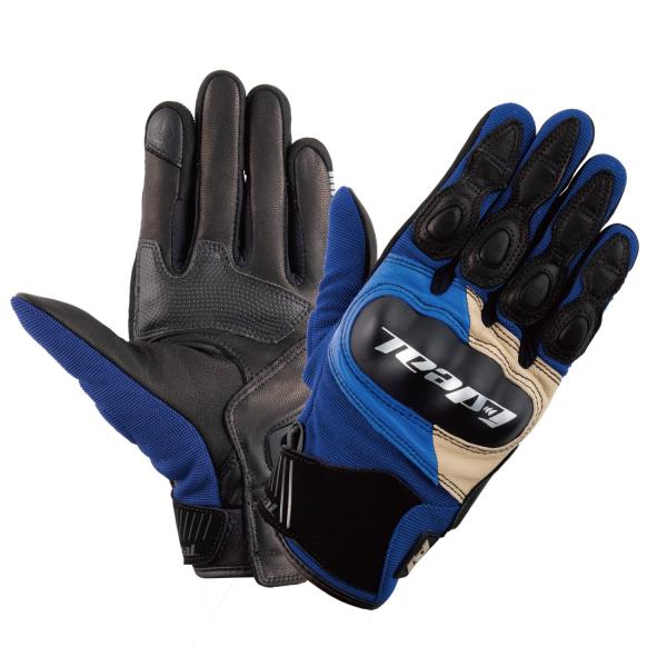 YAMASHIRO 山城 山城(yamashiro) IDEAL アイディール バイク用 グローブ ID-015 ヘリテージ アイボリー/ブルー 3XLサイズ ID015/IVBL/3XL